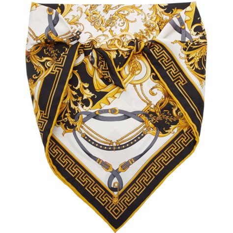 versace bandana print hoodie|versace collection scarf.